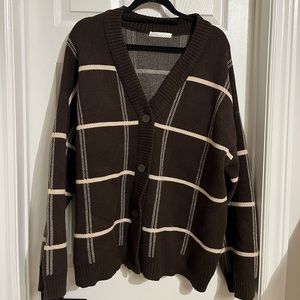 Oak + Fort Oversized Plaid Cardigan